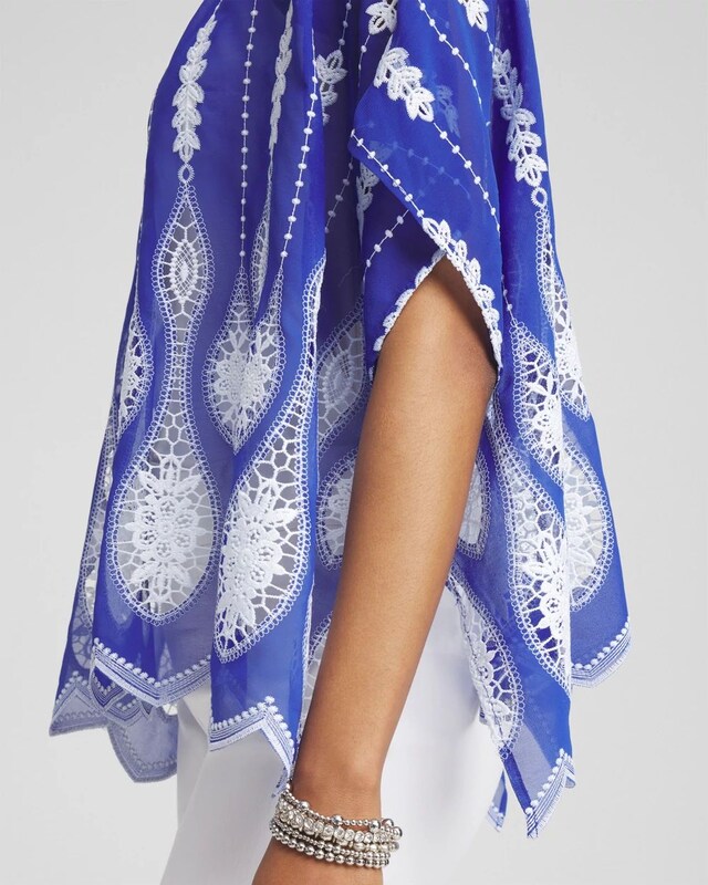 Cutwork Embroidered Poncho - image 4